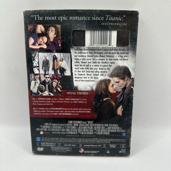Twilight 2008 2 Disc Special Edition DVD Kristen Stewart Robert Pattinson Romanc - Picture 3 of 7